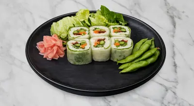 Vegetable  Avo & Cucumber Rice Paper Spring Rolls