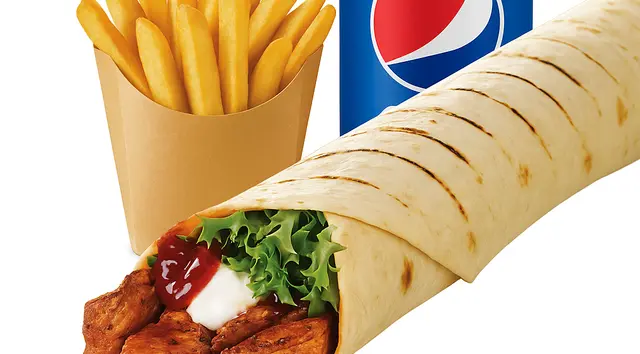 Jerk Chicken Wrap Meal.