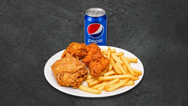 #3 - 1pcs Chicken & 3 Wings Meal