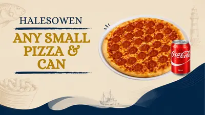 Any Small Pizza & Can