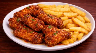 5 Peri Peri Wings with Chips