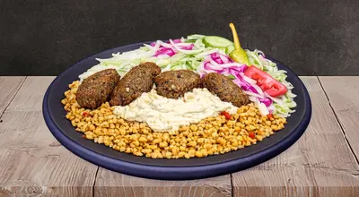 Falafel & Hummus Kebab On Bulgur Rice