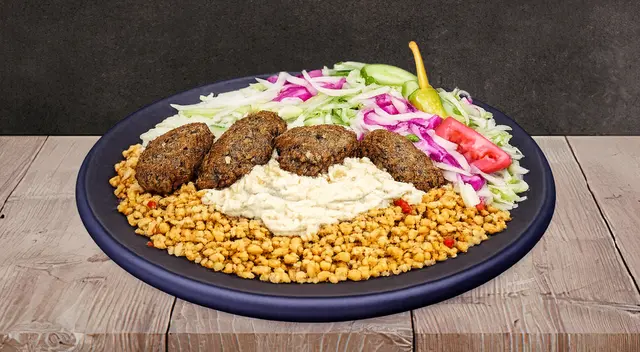 Falafel & Hummus Kebab On Bulgur Rice